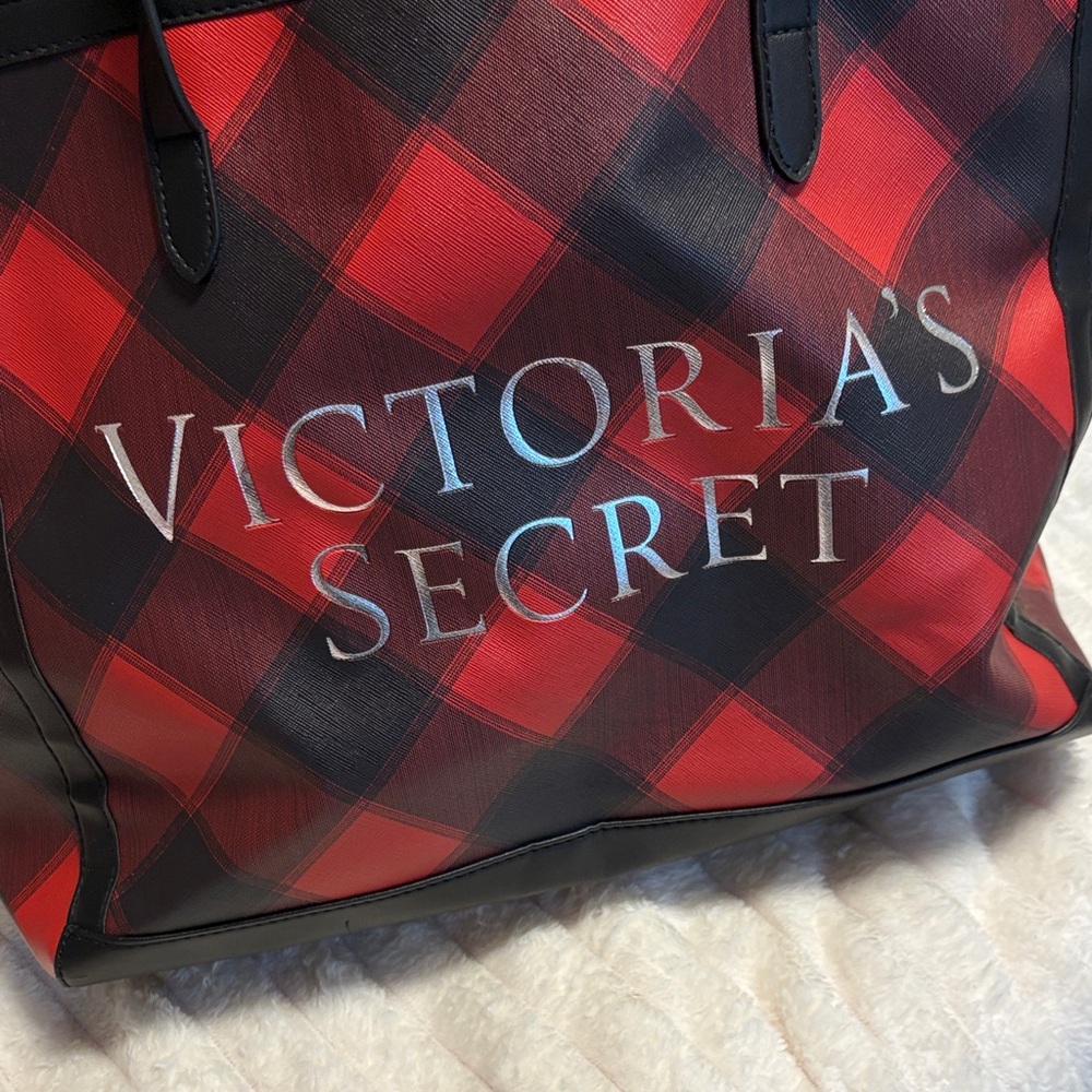 Victoria's Secret Red and Black Checkered Tote